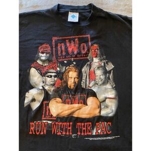 Vintage WCW nWo Wolfpac Shirt Mens Large Black New World‎ Order Wrestling 90s